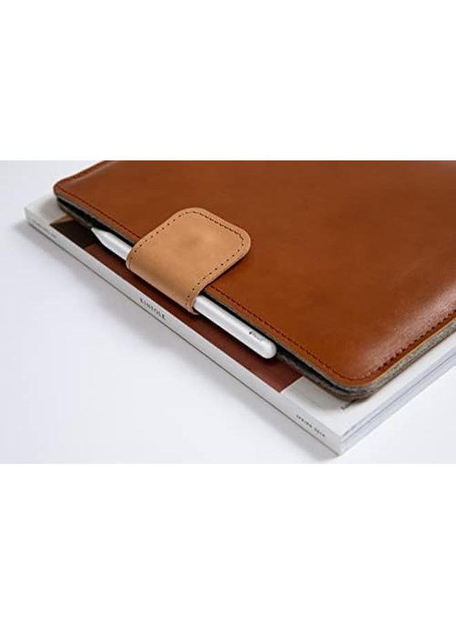 erorex - Ipad Pro 12.9 Inch Sleeve Real Leather Ipad Case Cover Bag Padded With Natural Wool Felt Ipad Protective Sleeve Leather Bag Fits Smart Folio Magic Smart Keyboard Pencil Holder. - Image 1