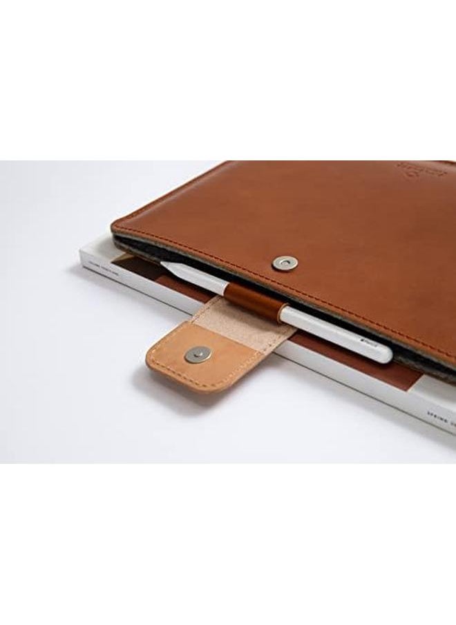 erorex - Ipad Pro 12.9 Inch Sleeve Real Leather Ipad Case Cover Bag Padded With Natural Wool Felt Ipad Protective Sleeve Leather Bag Fits Smart Folio Magic Smart Keyboard Pencil Holder. - Image 1