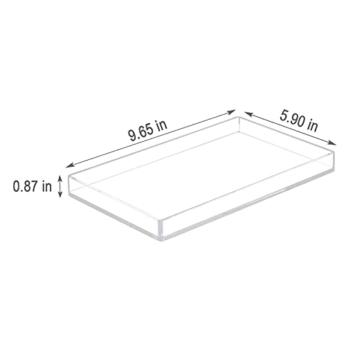Bigfety Acrylic Bathroom Tray for Counter, Handmade Clear Trays Sturdy Organizer for Cup, Sponge, Soap, Plant (Medium, Clear) - Image 2