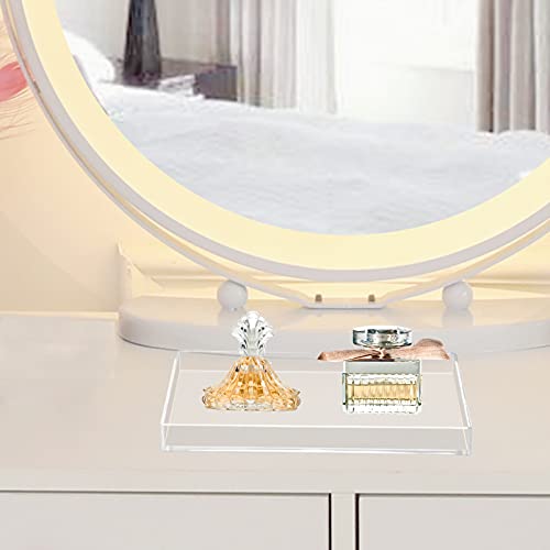 Bigfety Acrylic Bathroom Tray for Counter, Handmade Clear Trays Sturdy Organizer for Cup, Sponge, Soap, Plant (Medium, Clear) - Image 5
