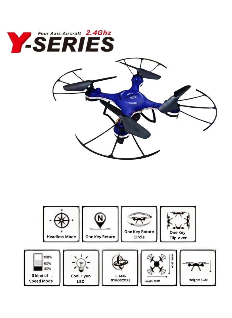 Generic - RC Quadcopter with One Key Return, 3D Flips, LED Lights, 6 Axis Gyro, Beginner Drone for Kids and Adults (No Camera) - Image 1