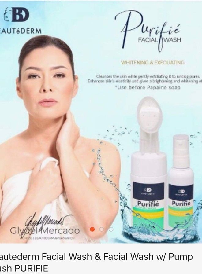Beautederm Facial Cleanser (Facial Wash) with Pump Brush and Refill Bundle - Image 3