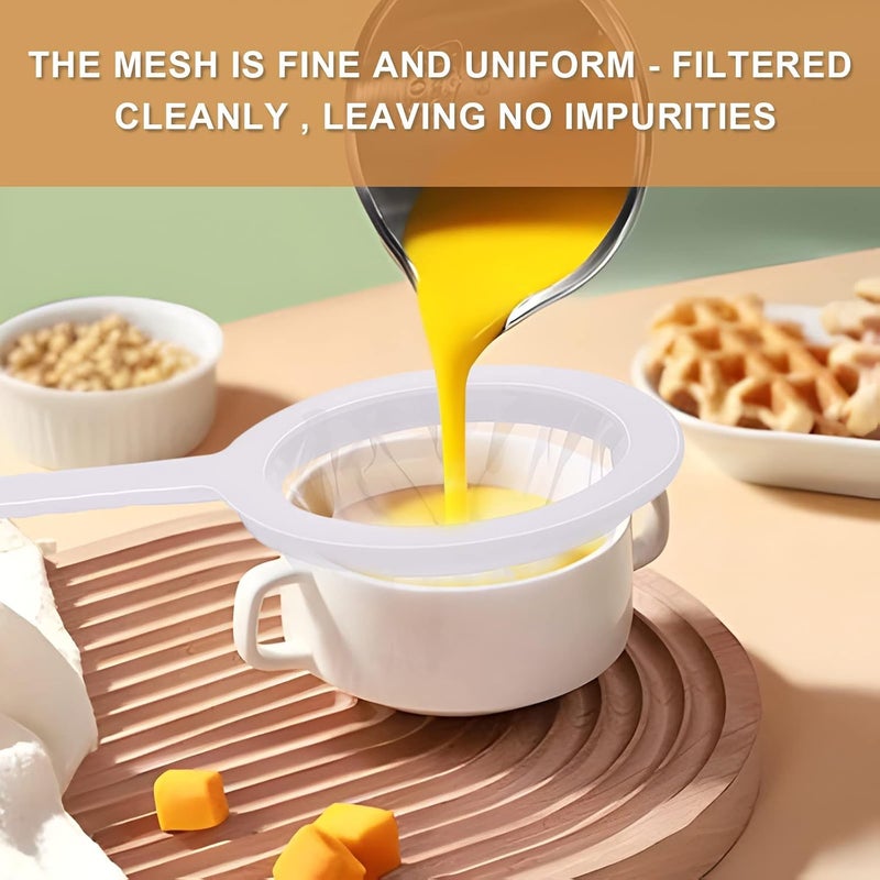 GraGra مصفاة شبكية دقيقة، عبوة من 2 قطعة، منخل شبكي نايلون فائق الدقة مع مقبض، مصفاة ومصفاة للطعام والشاي والأرز والقهوة والزيت والمعكرونة والفواكه والخضروات ((شبكة 100/200)) - Image 3