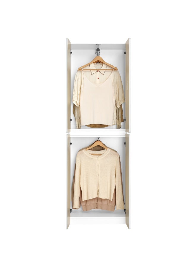 ebb & flow Modern Beige Bedroom Wardrobe – 181 × 42 × 60 cm, Spacious Storage Cabinet with Hanging Rail and Shelves, Particle Board - Image 3