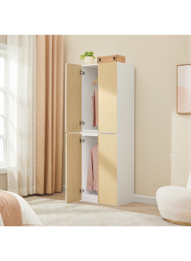 ebb & flow Modern Beige Bedroom Wardrobe – 181 × 42 × 60 cm, Spacious Storage Cabinet with Hanging Rail and Shelves, Particle Board - Image 1