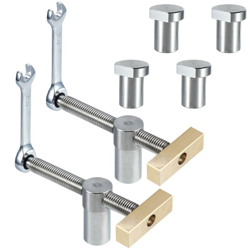 4Pcs Bench Dog And Screw Clamp Set With 2Pcs Stainless Steel Woodworking Vise - Image 2
