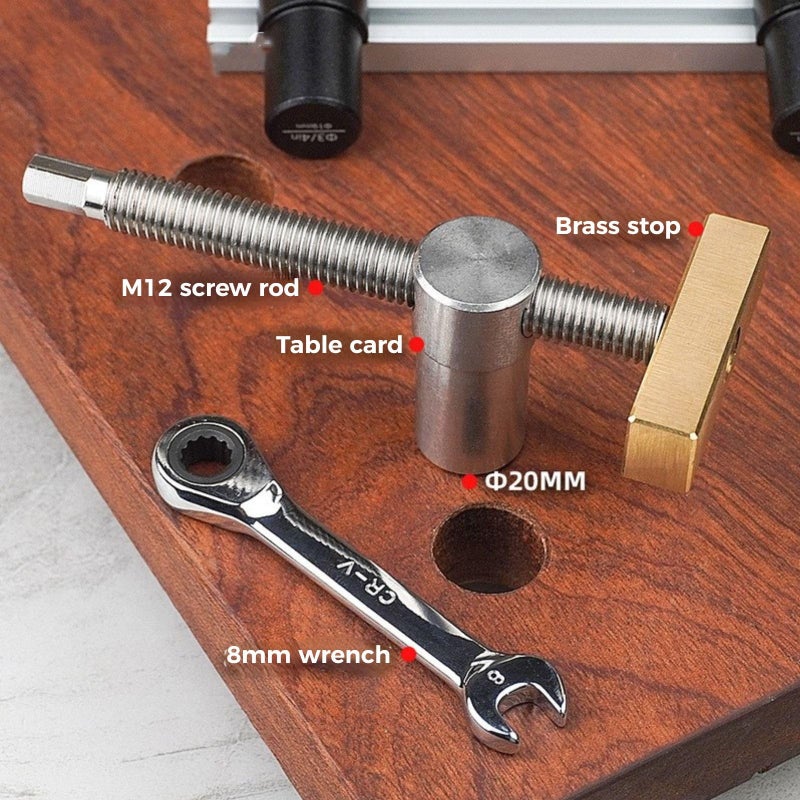 4Pcs Bench Dog And Screw Clamp Set With 2Pcs Stainless Steel Woodworking Vise - Image 4