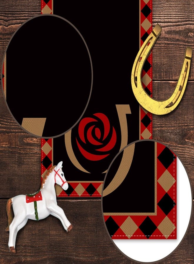Pudodo مفرش طاولة ليوم سباق كنتاكي، سباق كنتاكي للورود، حدوة حصان، ديكور منزلي لحفلات ذات طابع سباق الخيل، للمطبخ وغرفة الطعام (13 بوصة × 72 بوصة). - Image 5