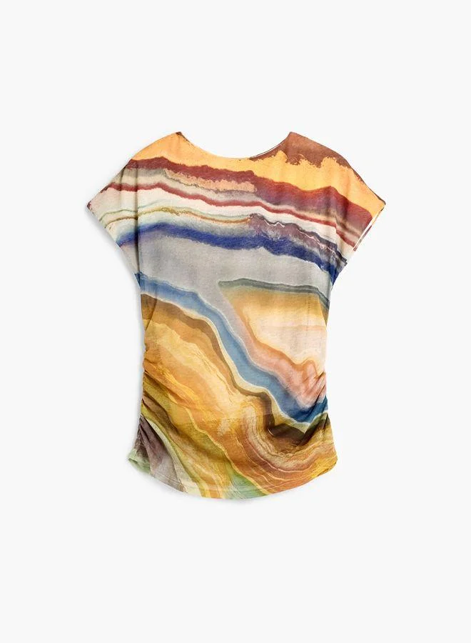Desigual Multicolour Printed T-shirt for Women | Best Price UAE