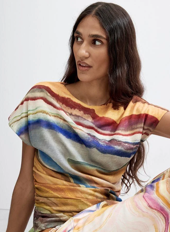 Desigual Multicolour Printed T-shirt for Women | Best Price UAE