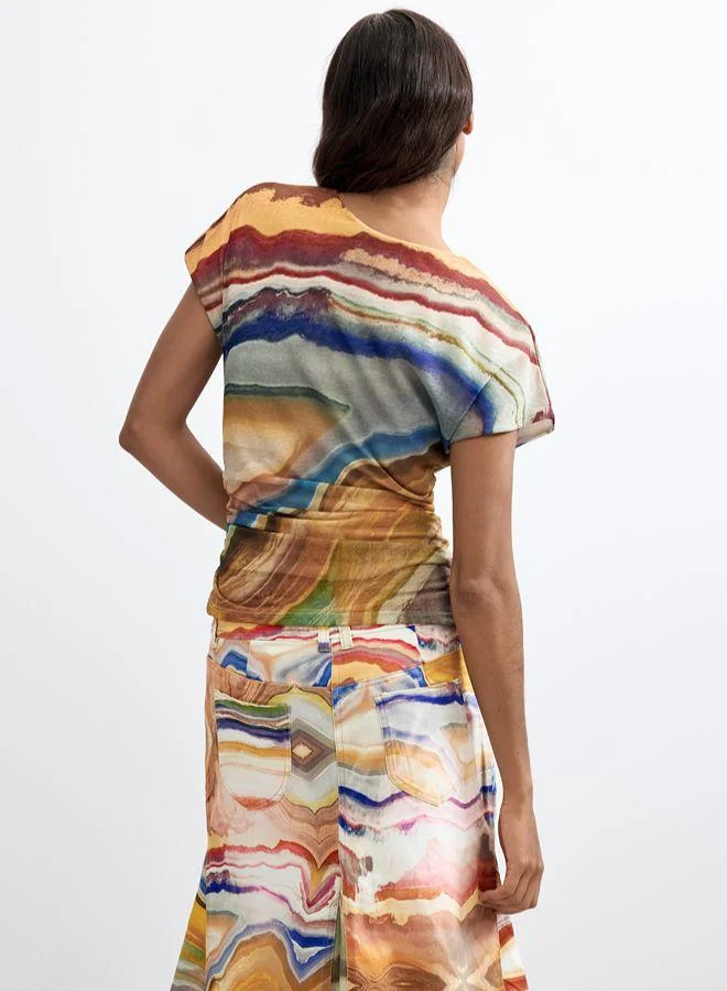 Desigual Multicolour Printed T-shirt for Women | Best Price UAE