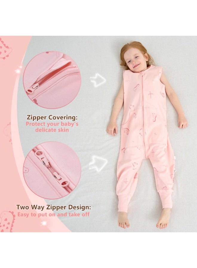 LEE AND TOWN 100% Cotton Cute Sleeveless Baby Sleeping Bag With Leg Kids Wearable blankets Sleeping Sack with Pocket  1-6Years - Image 4