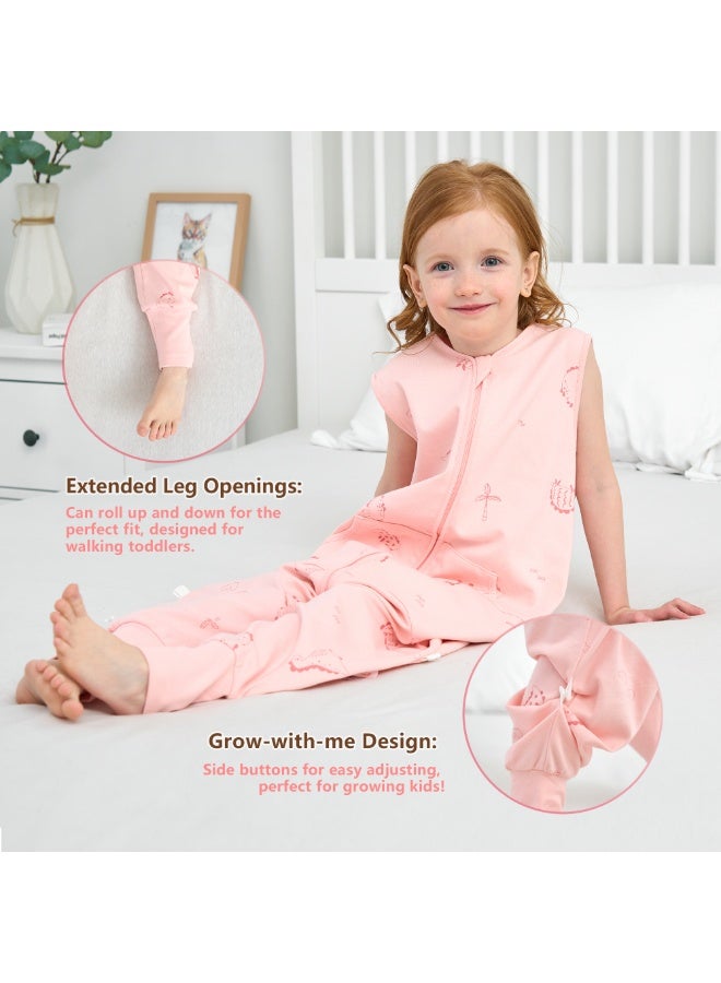 LEE AND TOWN 100% Cotton Cute Sleeveless Baby Sleeping Bag With Leg Kids Wearable blankets Sleeping Sack with Pocket  1-6Years - Image 5