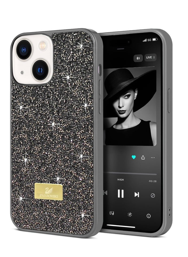 Case For iPhone 15 (6.1 Inch) Case Glitter, Sparkle Diamond Crystal Bling Case with Bling, Ultra Thin Lightweight Full Body Shockproof Anti-Scratch Protective Cover (Gray)