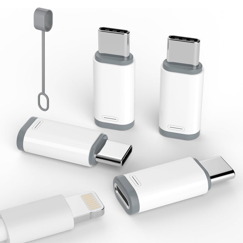 Thousover 4 Pack Lightning to USB C Adapter for iPhone 15/16/17 Pro/17 Pro Max,for iPhone 17/16 Charger,17/16 Accessories,Fast Charging & Data Transfer,USB C Charger Connector Cable,Not for Audio/OTG - Image 1