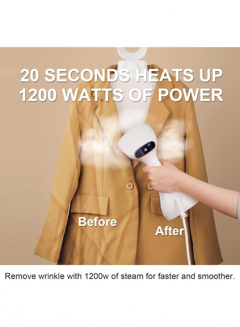 Pomefar Garment Steamer - 1200W Handheld Steamer Iron, 3 Steam Modes & 320ml Water Tank, Portable Travel Iron with Fabric Brush for Home Dorm Travel (120V) - Image 4