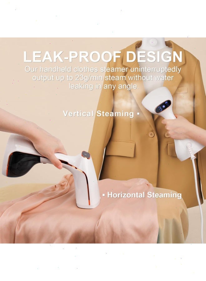 Pomefar Garment Steamer - 1200W Handheld Steamer Iron, 3 Steam Modes & 320ml Water Tank, Portable Travel Iron with Fabric Brush for Home Dorm Travel (120V) - Image 5