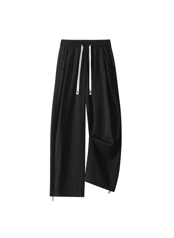 Warrior Men's Summer Thin Casual Pants Men's Straight Wide Leg Ice Silk Sports All-match Long Pants Men's Pants