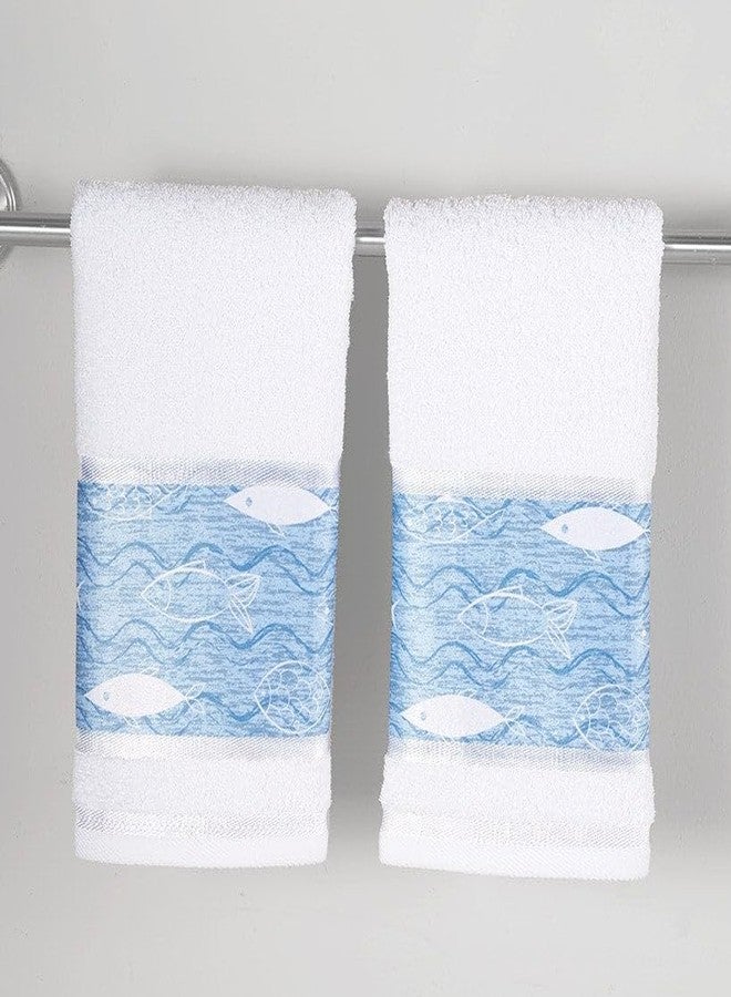 The Lakeside Collection Bluefin Bay Bathroom Collection - Set of 2 Hand Towels - Image 1