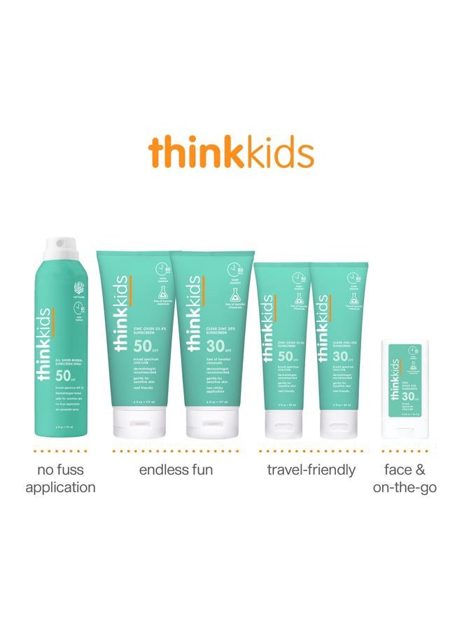 Thinkkids SPF 30 Mineral Sunscreen, Clear Zinc Oxide, 3 fl oz – Natural, Water Resistant, Kids & Toddler Sun Protection, Reef Safe - Image 5