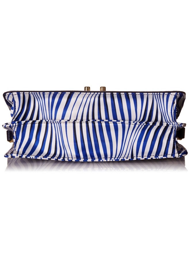 Vera Bradley Women'S Faux Leather Tess Crossbody Purse Wavy Stripe Navy One Size - Image 4