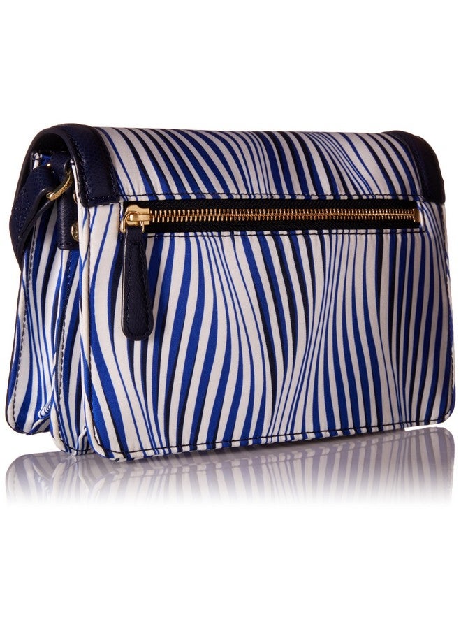 Vera Bradley Women'S Faux Leather Tess Crossbody Purse Wavy Stripe Navy One Size - Image 2