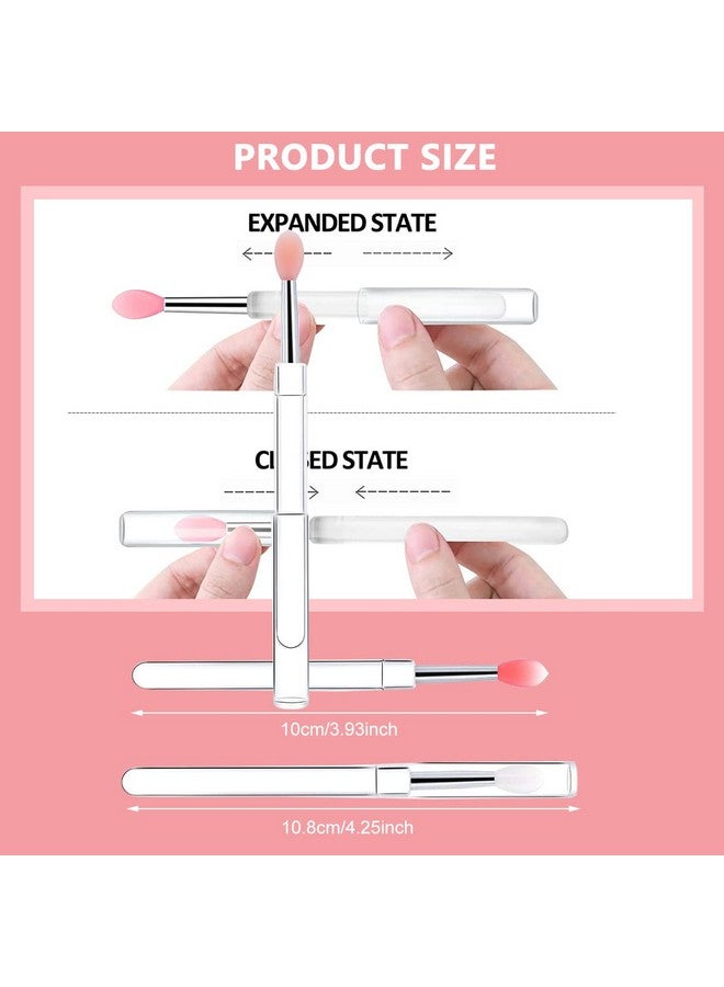 maycreate ® 3Pcs Lip Brush For Lipstick, Reusable Silicone Lip Applicator With Cover, Retractable Lip Scrub Brush For Lip Gloss, Lip Cream, Lip Masks Applying Makeup Tools  - Image 2