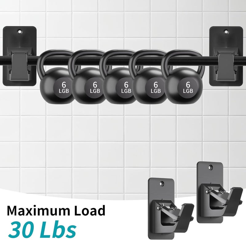 ANABIUP 4Pcs Universal Curtain Rod Holders, Nail Free Hooks, Self Adhesive Curtain Rod Brackets Up to 30 LB, for Bathroom, Bedroom, Livingroom, Kitchen - Image 3