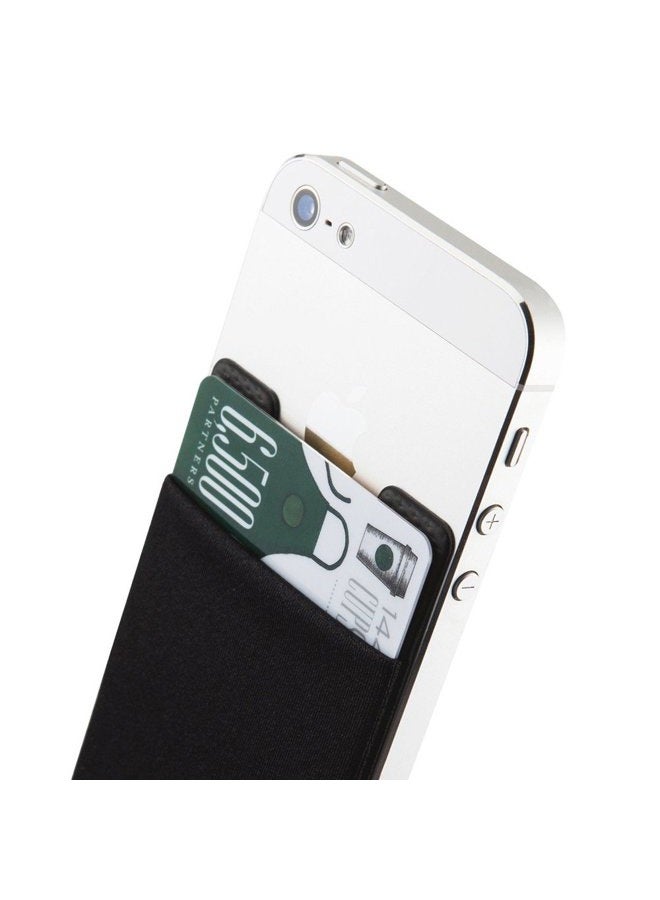 SINJIMORU Card Holder for Back of Phone, Stick on Wallet functioning as Credit Card Holder, Phone Wallet and iPhone Card Holder/Card Wallet for Cell Phone. Sinji Pouch Basic 2, Black. - Image 2