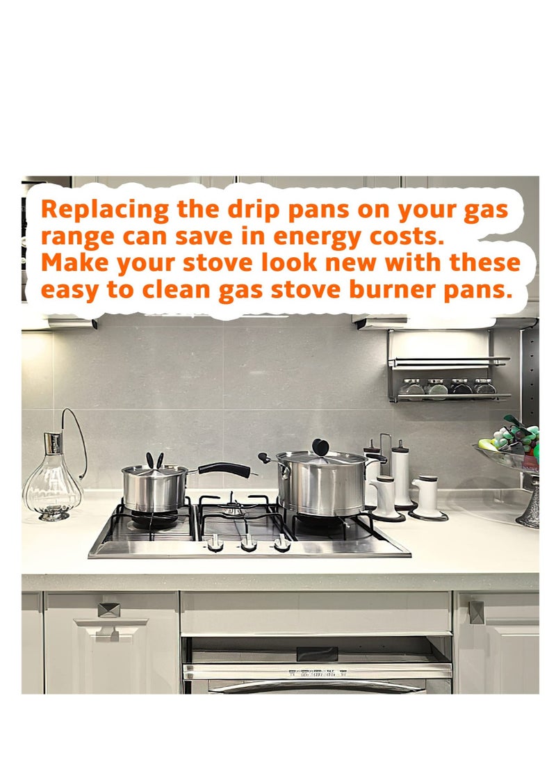 Excefore - Gas Range Drip Pan, 4Pcs SGP-400 Replacement Gasburner Bib Liner Covers, 7.65 x7.65'' WP786333 786333 AP6011553 PS11744751 (Chrome Square) - Image 1