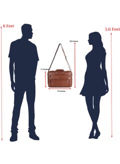 LAVERI LEATHER LAVERI Laptop Bag for Men - Leather Messenger Bag for Office - Fits up to 15 Inch Laptop - Shoulder Bag with Multiple Compartments - Executive Leather Bag for Work/Travel/Casual -2819  - Image 4