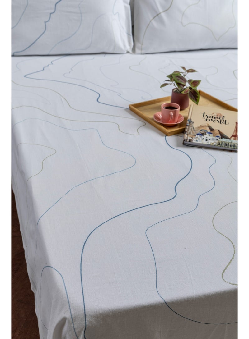 محلة طقم ملاية سرير كينج - 230*250 سم- 100% قطن مصري  ( 180TC) - Image 4