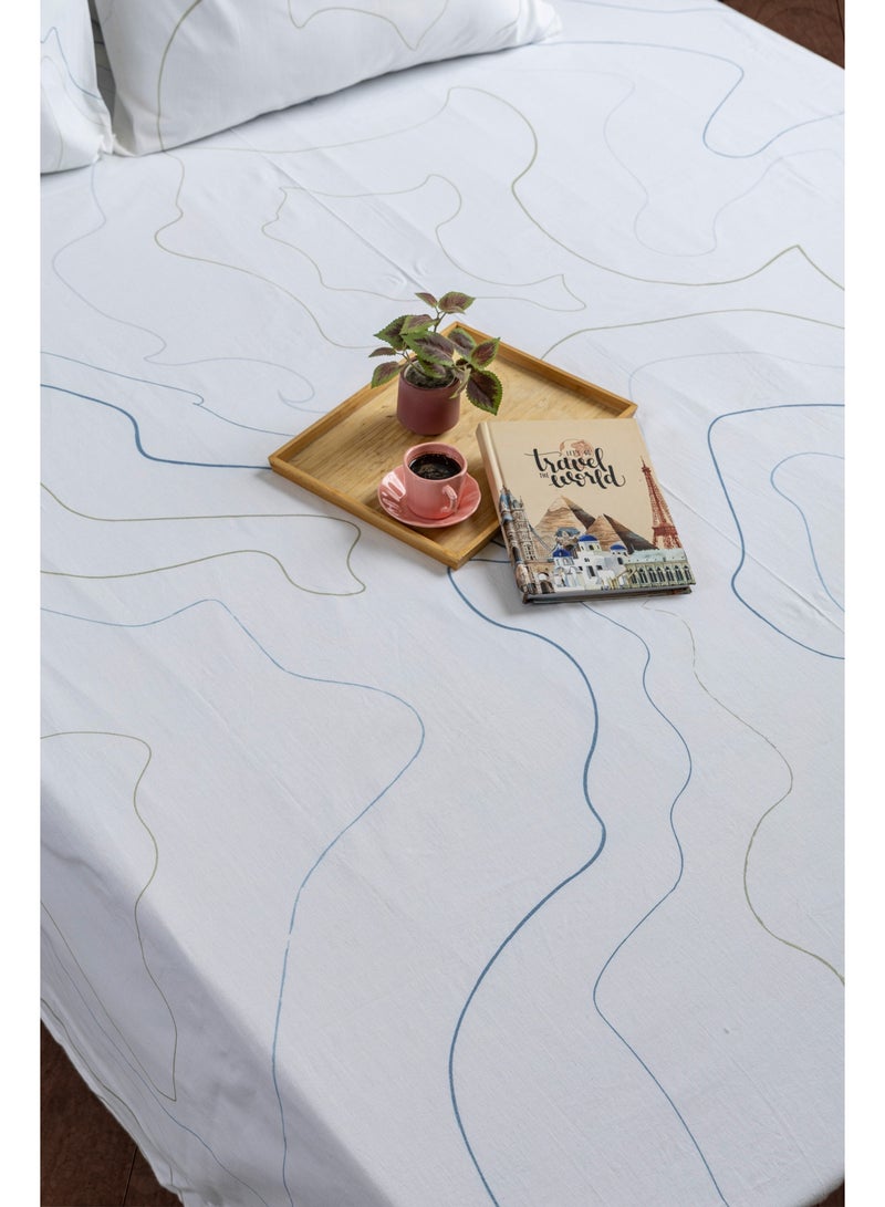 محلة طقم ملاية سرير كينج - 230*250 سم- 100% قطن مصري  ( 180TC) - Image 3