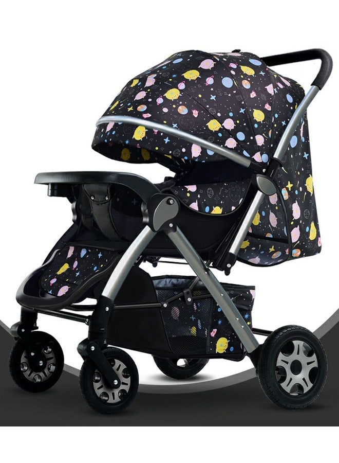 زي سي إم - هابي عربة أطفال قابلة للتحويل، سرير أطفال قابل للطي والعكس مع مقبض قابل للتعديل - Image 1