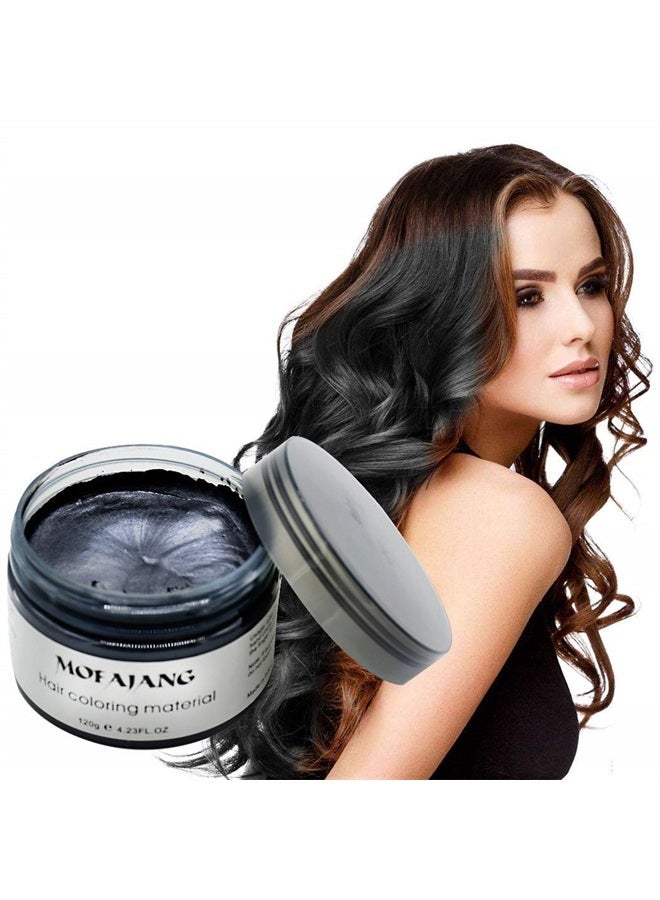 efly شمع لون الشعر المؤقت 4.23 أونصة - كريم تصفيف الشعر الفوري شمع تصفيف الشعر للحفلات وكوسبلاي سهل التنظيف (أسود) - Image 1