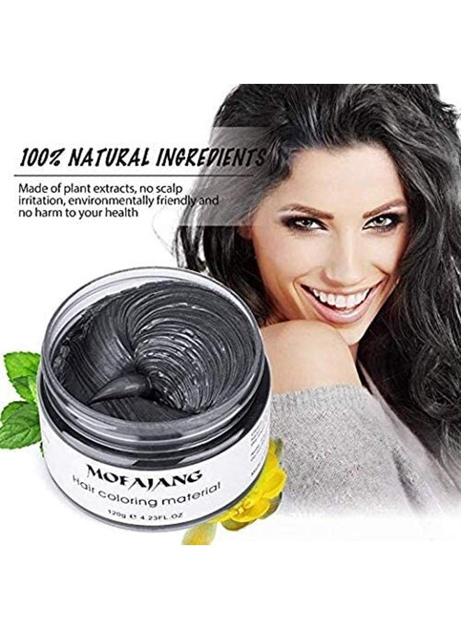 efly شمع لون الشعر المؤقت 4.23 أونصة - كريم تصفيف الشعر الفوري شمع تصفيف الشعر للحفلات وكوسبلاي سهل التنظيف (أسود) - Image 2