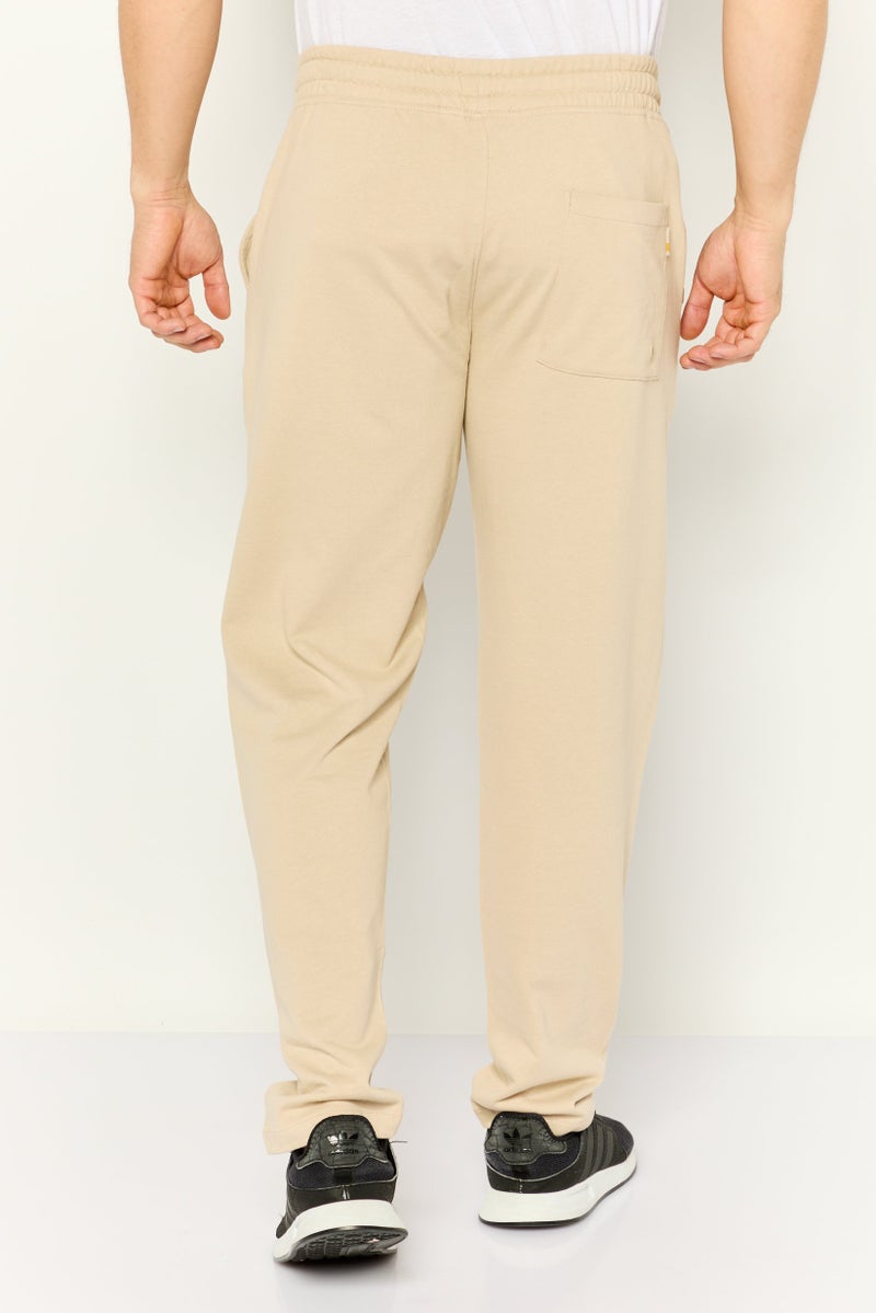 Gazzarrini Men Regular Fit Drawstring Brand Logo Sweatpants, Beige - Image 4
