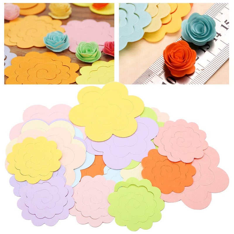 20PCS Colorful Paper Quilling Kit Flower Design Blossom Rosette Craft Supplies - Image 5