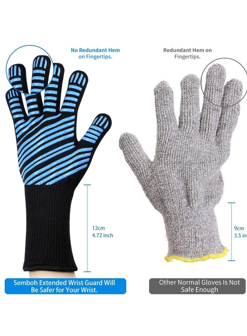 MAKINGTEC BBQ Grilling Gloves, Oven Gloves 932°F Extreme Heat Resistant Grill Gloves, Food Grade Kitchen Oven Mitts, Non-Slip Cooking Hot Gloves for Barbecue, Cooking, Cutting, Baking, Welding - Image 5