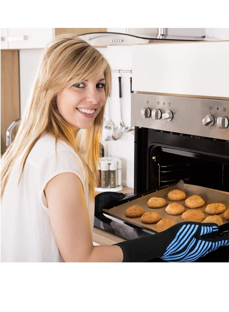 MAKINGTEC BBQ Grilling Gloves, Oven Gloves 932°F Extreme Heat Resistant Grill Gloves, Food Grade Kitchen Oven Mitts, Non-Slip Cooking Hot Gloves for Barbecue, Cooking, Cutting, Baking, Welding - Image 2
