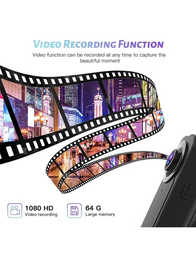 ZetRA Mini Body Cameras With Audio And Video Recording, POV Camera with 64G Card Body Worn Cam ,Wearable Patrol Video Recording Camcorder With Night Version ,Camcorder for Security Work Records Traveling - Image 3