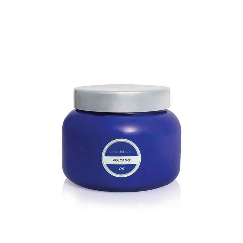 Capri Blue Volcano Scented Candles  Luxury Three Wick Candles for Home Scented with Tropical Fruit  Sugared Citrus  Soy Wax Blend  Large Blue Color 28 oz