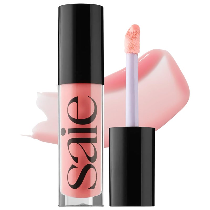 Saie Glossybounce - Hydrating Lip Gloss and Tinted Lip Oil Hybrid with Hyaluronic Acid & Jojoba Oil for Non-Sticky, Ultra-Shiny, Plump & Soft Lips - Everyday Makeup Essential - Kiss (.17 oz) - Image 1