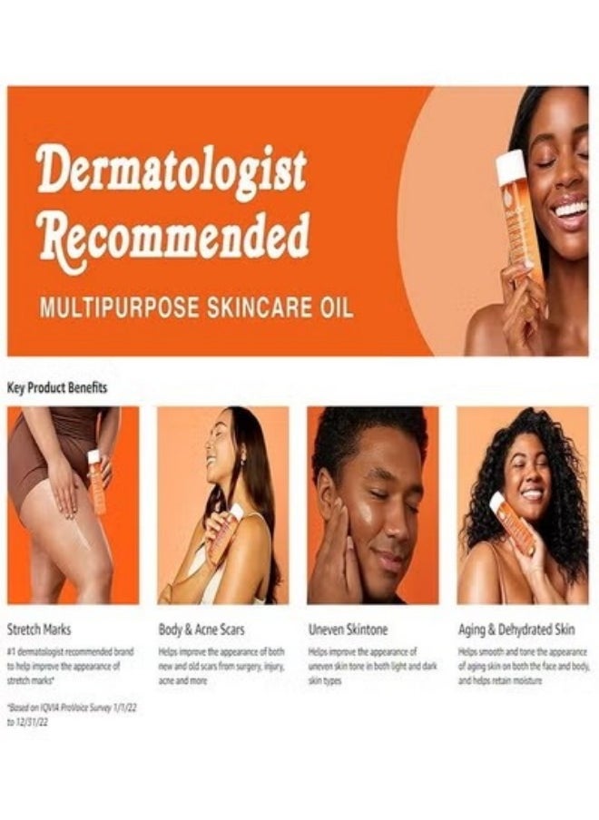 Skincare Body Oil 200mL, Vitamin E Serum for Scars and Stretchmarks, Suitable for All Skin Types, Helps Improve the Appearance of Both New or Old Scars, Uneven Skin Tone In Both Light and Dark Skin