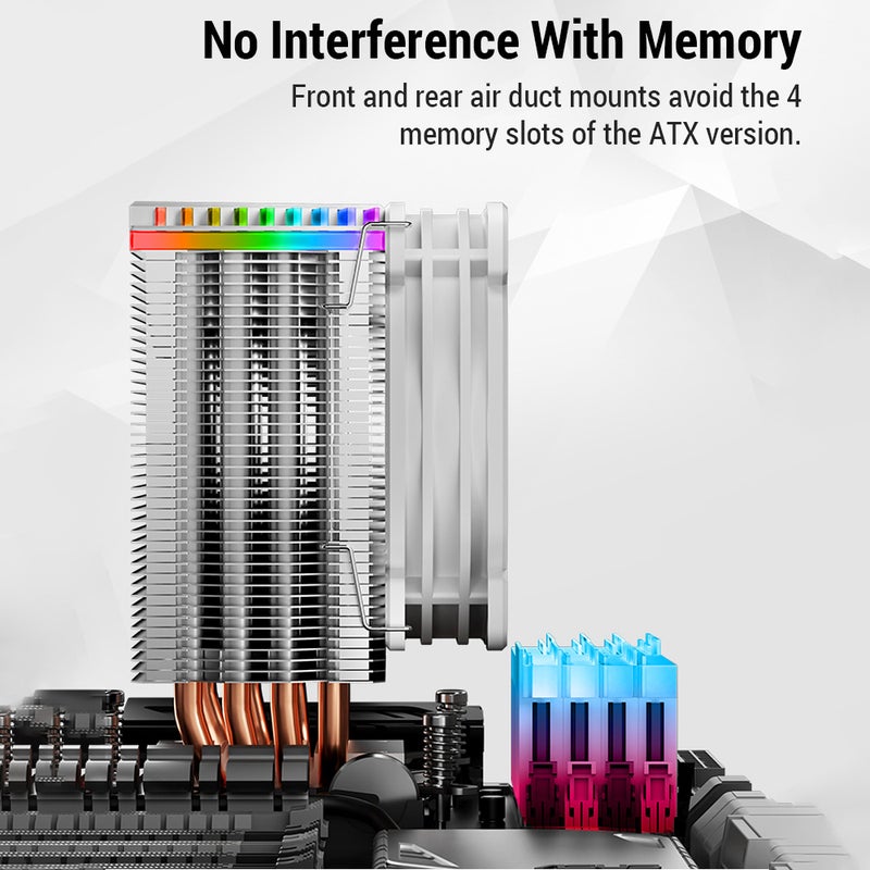 Jonsbo CR-1400 CPU Radiator Computer Tower CPU Cooler PWM 4Pin Fan 4 Heat Pipes 5V ARGB Tower CPU Cooling Fan - Image 3