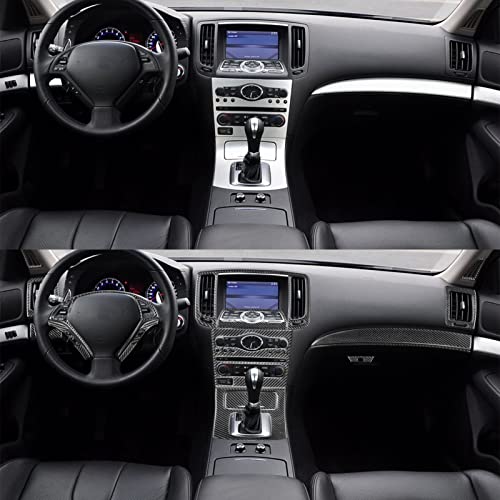 NVCNX Real Premium Carbon Fiber Compatible with Infiniti G35 G37 2007 2008 2009 2010 Coupe Sedan Convertible Accessories Car Center Console Dash Dashboard Cover Interior Trim Set Kit Black 26PCs - Image 3