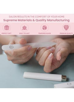 Malva Belle Malva Belle Best Crystal Glass Nail File for Women - Nail File & Travel Case - Nail File Set - Heavy Duty Nail File for Natural Nails, Gel - Professional Nail Shaper - Nail Essentials - Pink 2mm  - Image 3