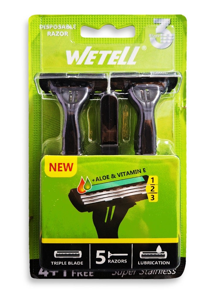 WETELL Men's 3-blade razor with a back edge for definition, a