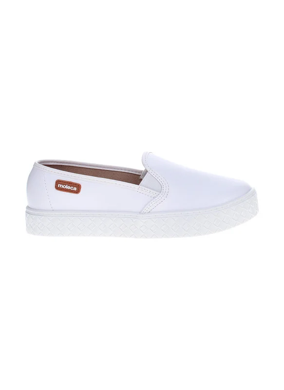Moleca Moleca Ladies Closed/Flat Shoes White | Made In Brazil