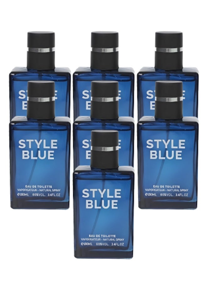 Style 7 Pieces Style Blue Perfume For Men 100ml EDT - Image 1